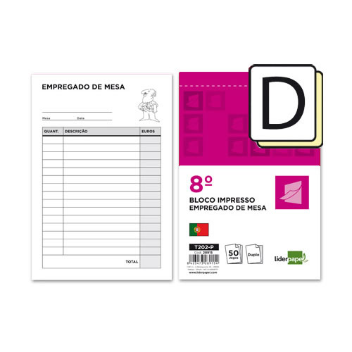 Bloco de emp. de mesa (original e cópia) - pack 10