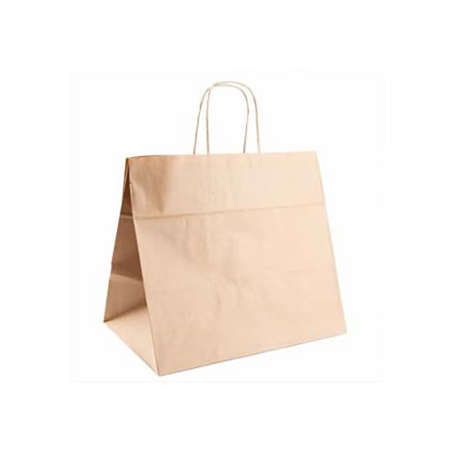 Saco Papel Kraft 26+20x27cm c/ Asa - Pack 250