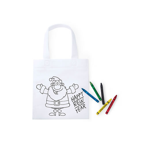 Saco Infantil de Natal + Lápis de Cera - Pack 5