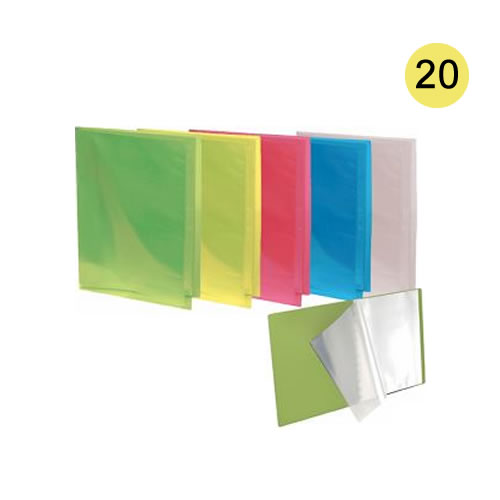 Pasta Portefólio A4 20 bolsas - Amarelo