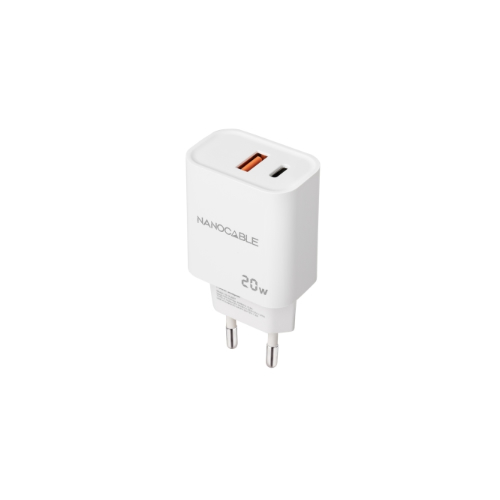 Carregador de Parede USB-C/PD + USB-A/QC 20W