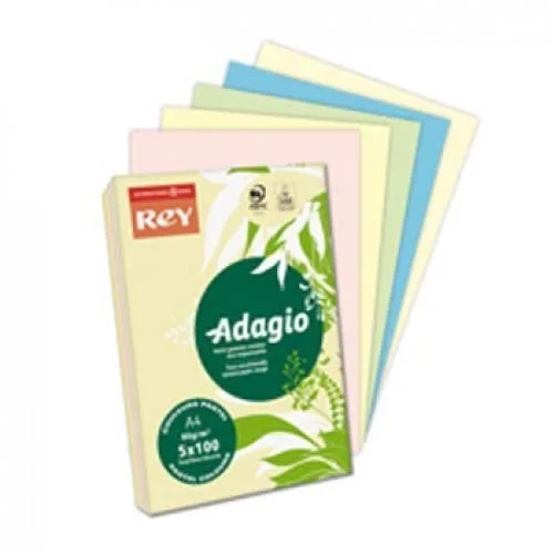 Papel Adagio A4 80gr Cores Pastel 5x100fls