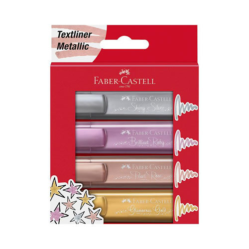 Blister 4 Marcadores Faber-Castell Metalizados