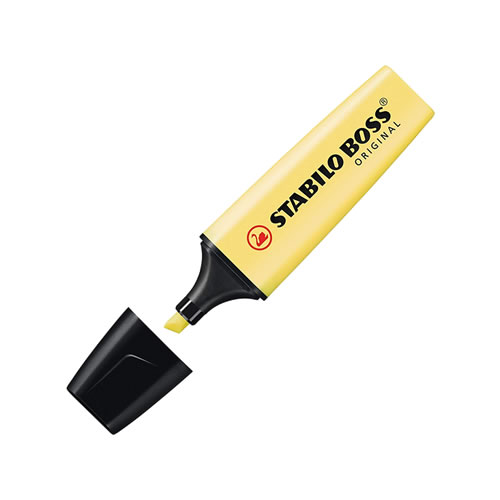 Marcador Stabilo Boss Pastel Amarelo Suave -Pack10