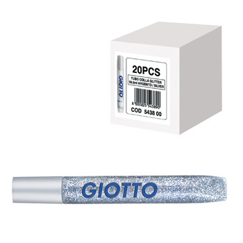 Cola Glitter Glue Prata 10,5ml - Pack 20 un.