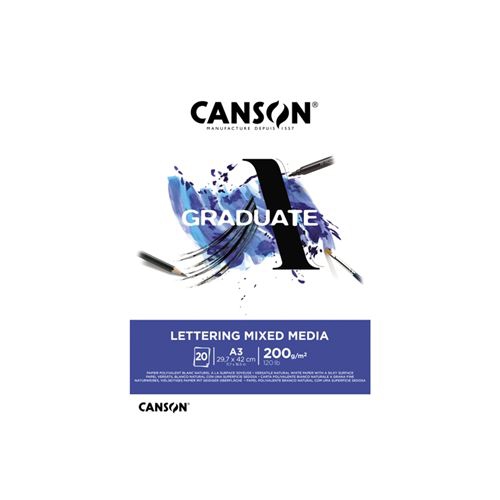 Bloco Canson Graduate Lettering Mixed A3 200gr 20F