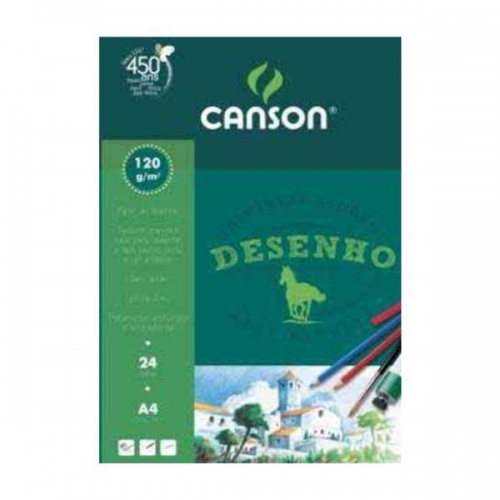 Bloco Desenho A4 Canson 120gr 24 Folhas