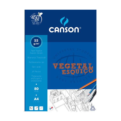 Bloco Papel Vegetal Canson (Esquiço)A4 55gr 80 Fls