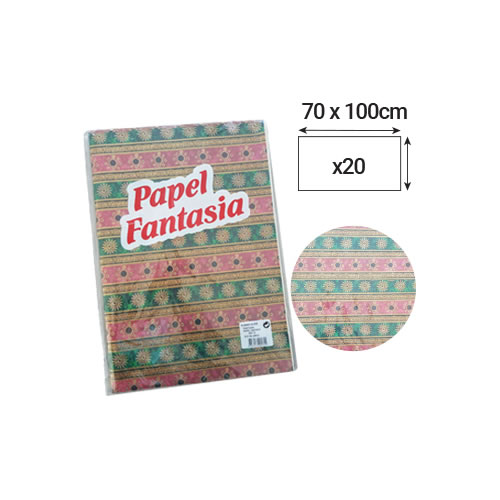 Papel Embrulho Fantasia Luxos 70x100cm 20 Folhas
