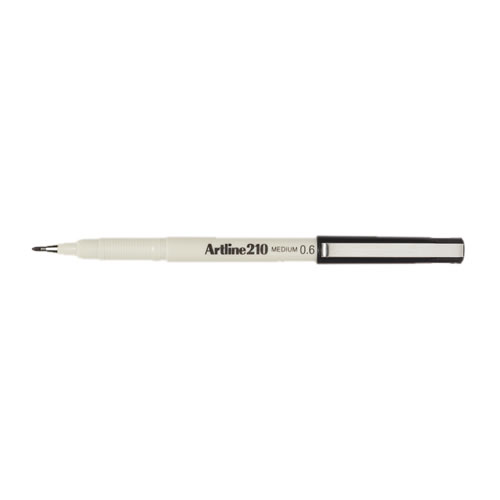 Marcador Medio 0.6mm Artline 210 Preto pack 12