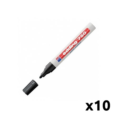 Marcador Edding 750 Preto Cx 10un