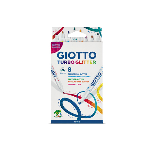 Marcador Feltro Giotto Turbo Glitter 8 Cores