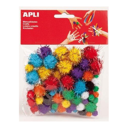 Pompons Apli Cores Brilhantes 78un
