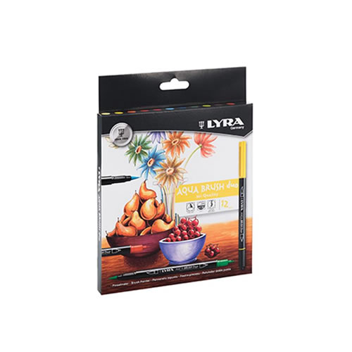 Marcador Duas Pontas Lyra Aqua Brush Duo - Cx12