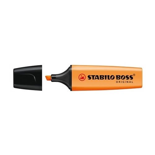 Marcador Stabilo Boss Fluorescente Laranja Cx 10