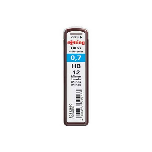 Minas Rotring 0,7 HB Tubo c/12 Minas - 1un
