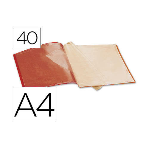 Pasta Portefólio A4 40 bolsas - Vermelho Opaco