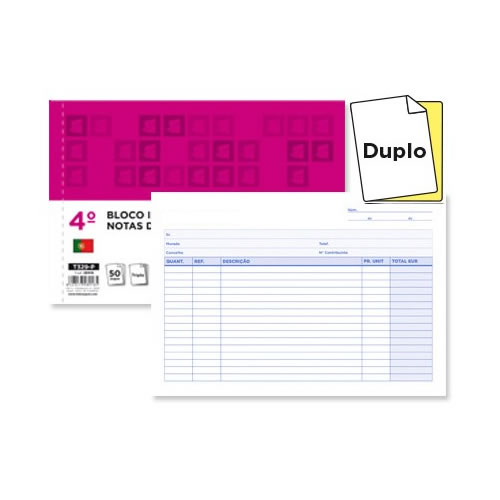 Bloco de Encomenda Duplicado 215x315mm - Pack 5