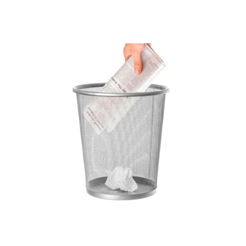 Caixote para Lixo em Rede Metálica 345x290mm Prata