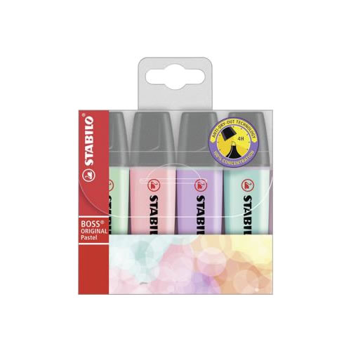 Marcador Stabilo Boss Pastel - 4 Cores
