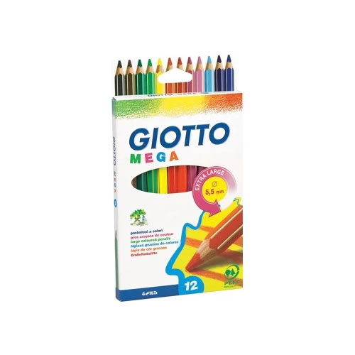 Lápis de Cor 18cm Giotto Mega Caixa 12un