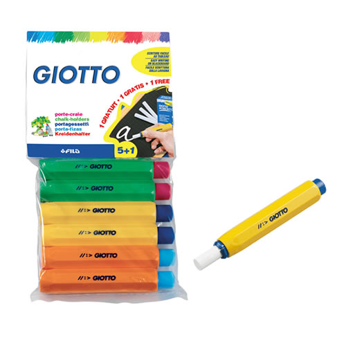 Porta Giz Plástico Giotto Blister 5un + 1 oferta