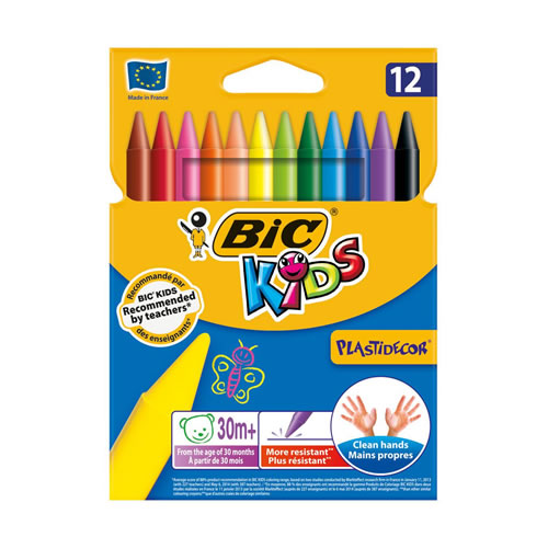 Lápis de Cera Bic Kids Plastidecor 12 Cores
