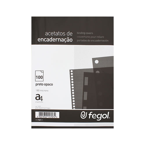 Acetato Opaco Preto 180 microns A4 Cx 100