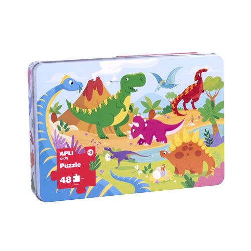 Puzzle Dinossauros 48 Peças Caixa Metálica