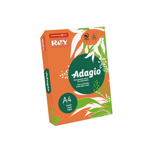 Papel Fotoc. Adagio A4 80gr Laranja Fluor. 1x500fl