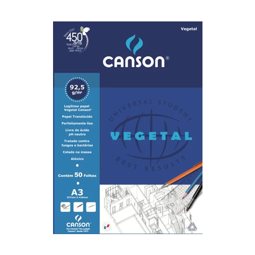 Bloco Papel Vegetal A3 90gr 50 Fls