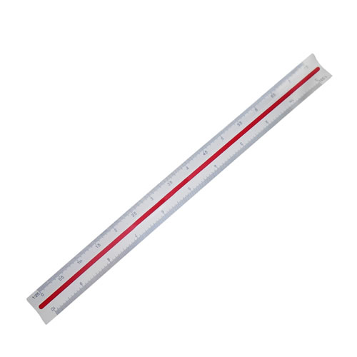 Régua Escala Triangular 30cm (1:20,1:25,1:125)
