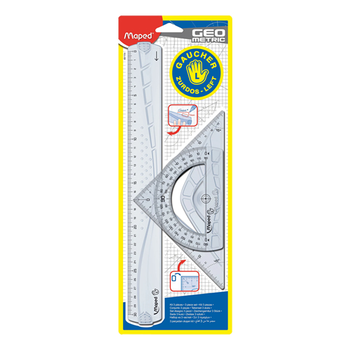 Conjunto Geometria Esquerdinos Maped 3 Peças