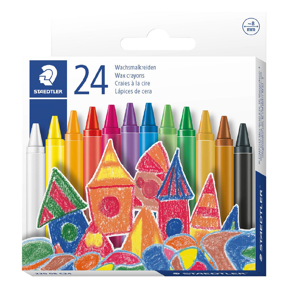 Lápis de Cera Staedtler Noris 24 Cores Brilhantes