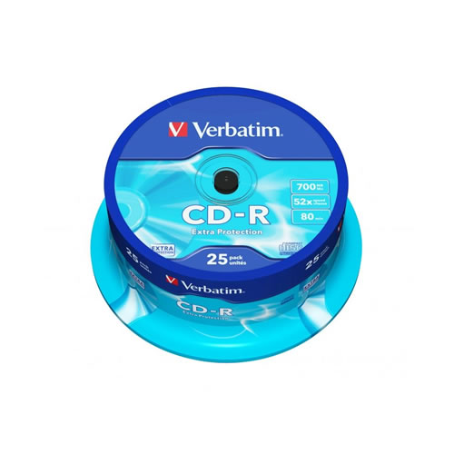 CD-R Verbatim 700Mb 52x 80min Spindle Pack 25