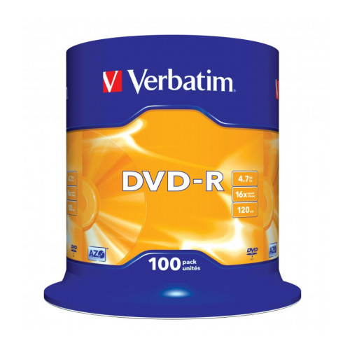 DVD-R Verbatim Advanced 16X Cake Box Pack 100