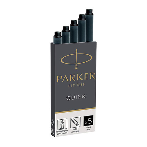 Recarga Tinta Permanente Parker Quink Preto - 5un