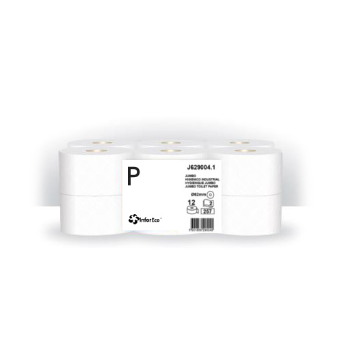 Papel Higiénico Jumbo Folha Dupla 105mts - Pack 12