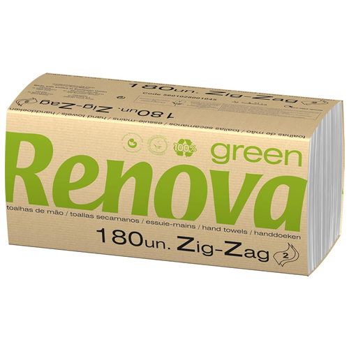 Toalha de Mãos ZigZag Renova 22x21,5cm 2Fls 3600un