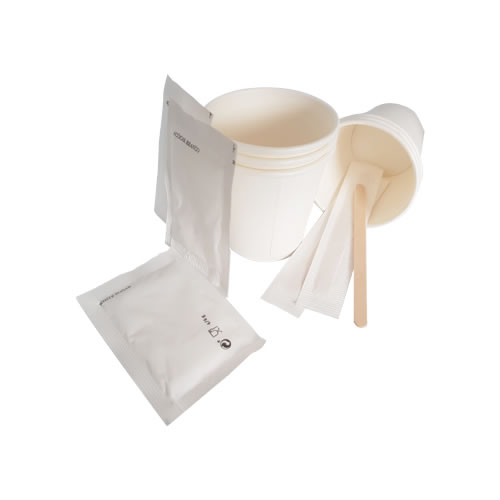 Kit Eco Friendly 100 Copos Papel/ Mexedor/ Açucar 