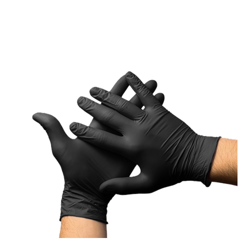 Luvas Nitrilo Preto s/Pó Tamanho M - Pack 100