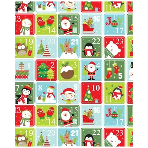 Papel Embrulho Natal Advent 70cmx100mts 25 folhas