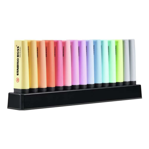 Marcadores Stabilo Boss Fluorescente Pastel - 15un