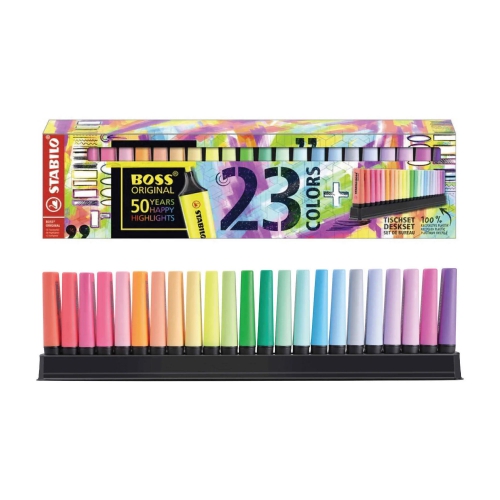 Pack Marcador Stabilo Boss Fluorescente - 23 Cores