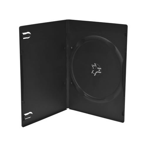 Caixa para CD/DVD 7mm - Preto Retangular Pack 100