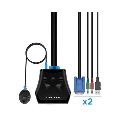 KVM Swith VGA USB 1U-2PC + Cabo A111-0411