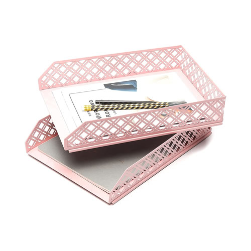 Tabuleiro com 2 Gavetas Cor-de-rosa