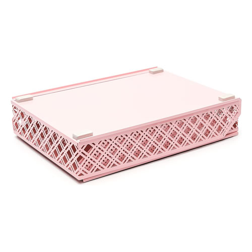 Tabuleiro com 2 Gavetas Cor-de-rosa