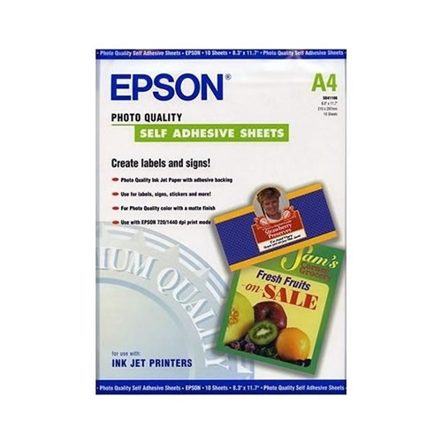 Papel Epson Foto Autocolante A4 167gr 10Fl