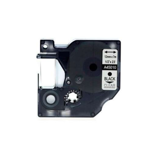 Fita Gravação Compatível Dymo 12mmx7m Preto/Transp.